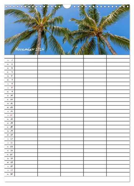 Produktbild: Idyllisches Florida / Familienplaner (Wandkalender 2026 DIN A3 hoch), CALVENDO Monatskalender
