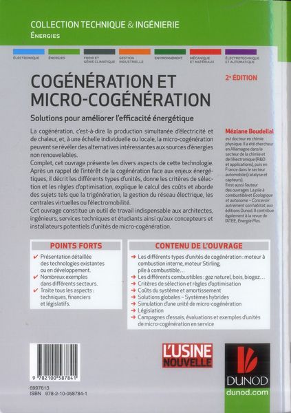 Produktbild: Cogeneration et Micro Cogeneration; Solutions Pour Ameliorer l