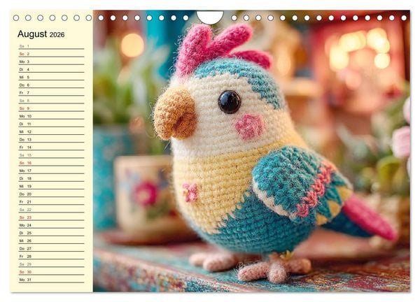 Produktbild: Kleine Freunde aus Wolle. Zauberhaft geh&auml;kelte Tierchen (Wandkalender 2026 DIN A4 quer), CALVENDO Monatskalender