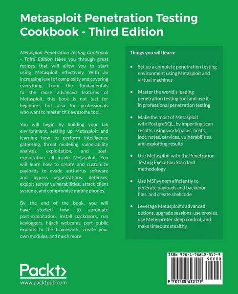 Produktbild: Metasploit Penetration Testing Cookbook - Third Edition