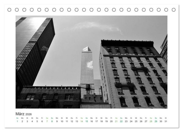 Produktbild: New York in schwarz weiss (Tischkalender 2026 DIN A5 quer), CALVENDO Monatskalender