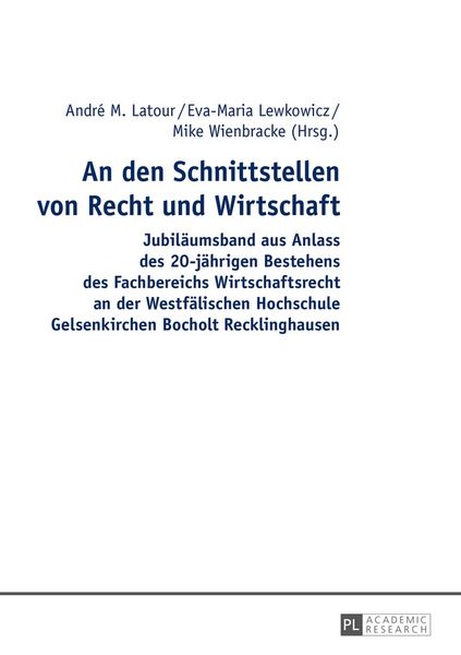 Produktbild: An den Schnittstellen von Recht und Wirtschaft