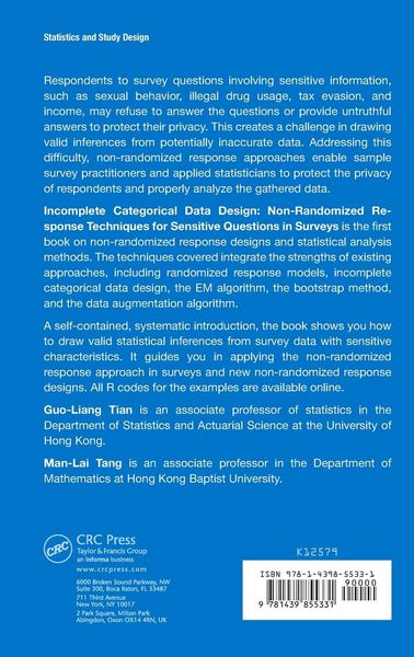 Produktbild: Incomplete Categorical Data Design