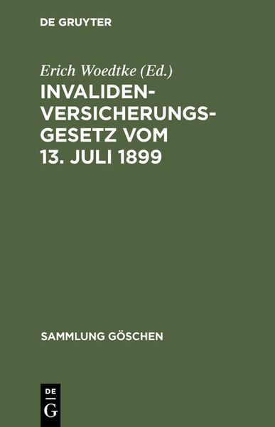 Produktbild: Invalidenversicherungsgesetz vom 13. Juli 1899