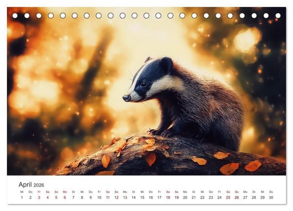 Produktbild: Stur, stark, sympathisch - Der Dachs - Kalender (Tischkalender 2026 DIN A5 quer), CALVENDO Monatskalender