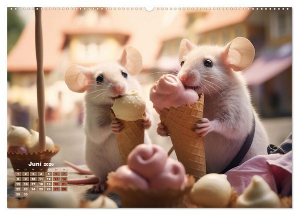 Produktbild: Ein Jahr im Leben von Familie Maus (hochwertiger Premium Wandkalender 2026 DIN A2 quer), Kunstdruck in Hochglanz