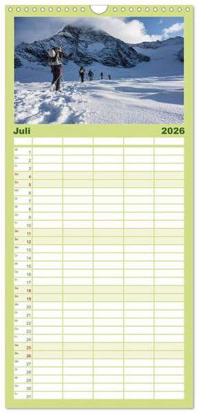 Produktbild: Familienplaner 2026 - Climbing Solutions - Bergsport weltweit mit 5 Spalten (Wandkalender, 21 x 45 cm) CALVENDO