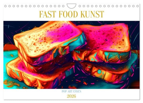 Produktbild: FAST FOOD KUNST (Wandkalender 2026 DIN A4 quer), CALVENDO Monatskalender