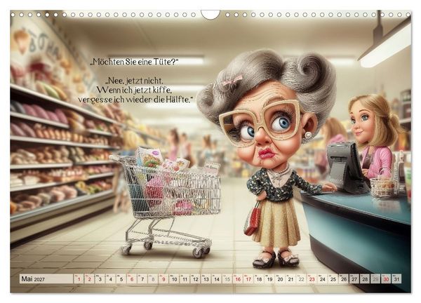 Produktbild: OmaPower (Wandkalender 2027 DIN A3 quer), CALVENDO Monatskalender