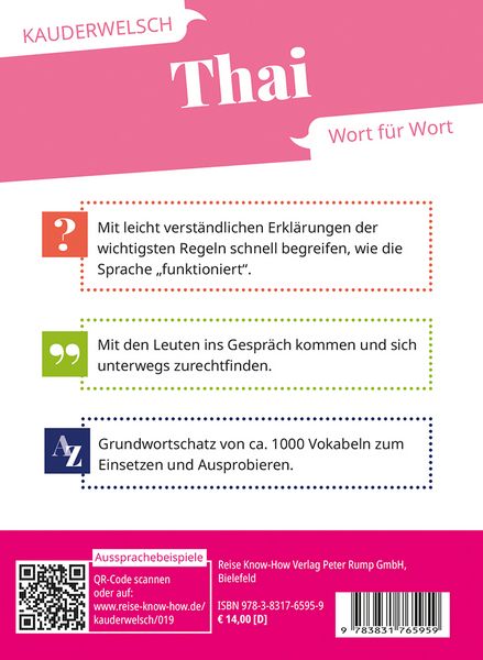 Produktbild: Reise Know-How Sprachf&uuml;hrer Thai - Wort f&uuml;r Wort