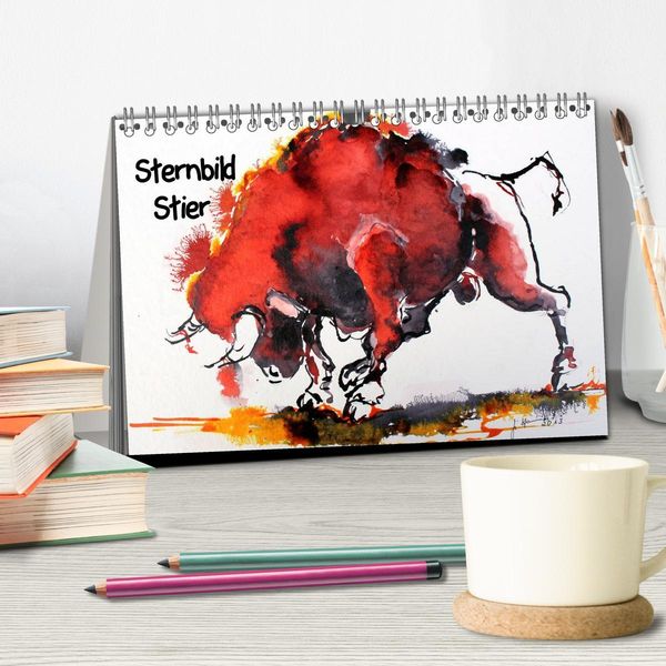 Produktbild: Sternbild Stier (Tischkalender 2026 DIN A5 quer), CALVENDO Monatskalender
