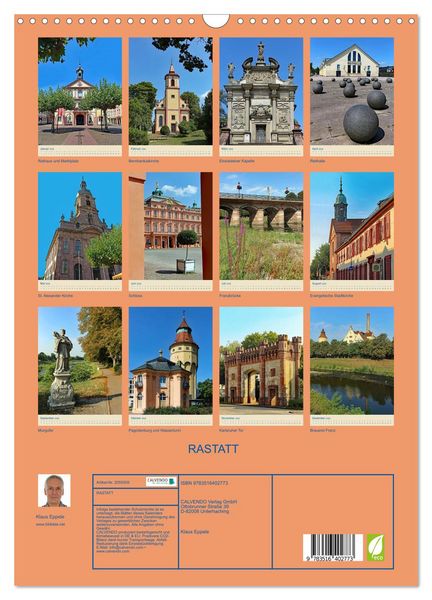 Produktbild: RASTATT (Wandkalender 2026 DIN A3 hoch), CALVENDO Monatskalender