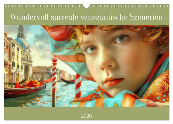 Produktbild: Wundervoll surreale venezianische Szenerien (Wandkalender 2026 DIN A3 quer), CALVENDO Monatskalender