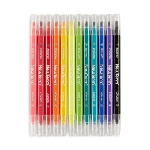 Produktbild: 12 l&ouml;schbare Doppel-Filzstifte