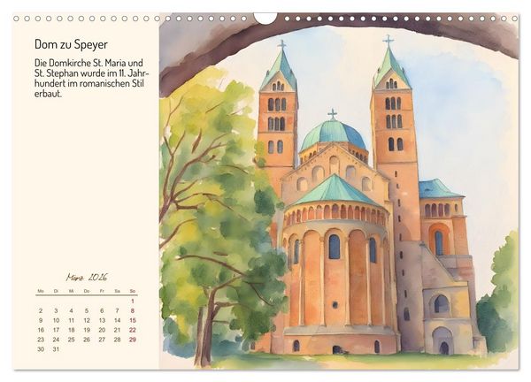 Produktbild: Deutschlands sch&ouml;nste Kirchen (Wandkalender 2026 DIN A3 quer), CALVENDO Monatskalender