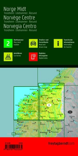 Produktbild: freytag & berndt Stra&szlig;enkarte Norwegen Mitte 1:250.000