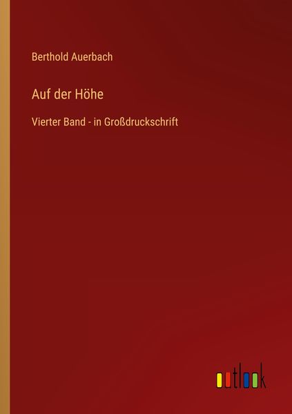 Auf der Höhe, Taschenbuch von Berthold Auerbach, Outlook, 9783368290849
