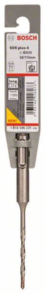 Produktbild: Bosch Accessories SDS-plus-5 1618596231 Hartmetall Hammerbohrer 4 mm Gesamtl&auml;nge 110 mm SDS-Plus 1 St.