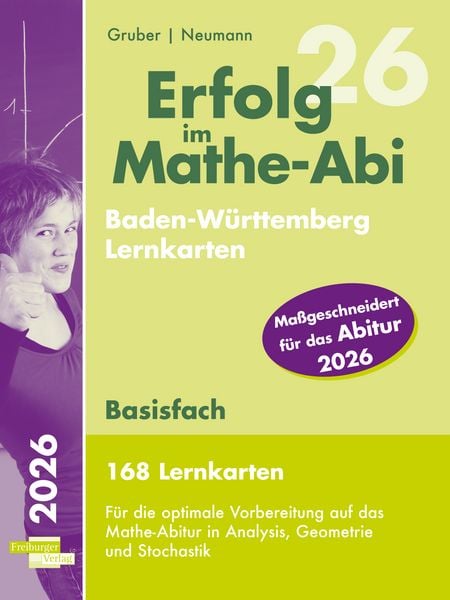 Produktbild: Erfolg im Mathe-Abi 2026, 168 Lernkarten Basisfach Allgemeinbildendes Gymnasium Baden-W&uuml;rttemberg