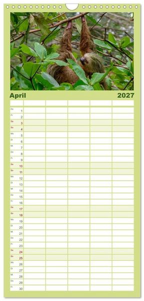 Produktbild: Familienplaner 2027 - Costa Rica - Naturparadies zwischen Karibik und Pazifik mit 5 Spalten (Wandkalender, 21 x 45 cm) CALVENDO