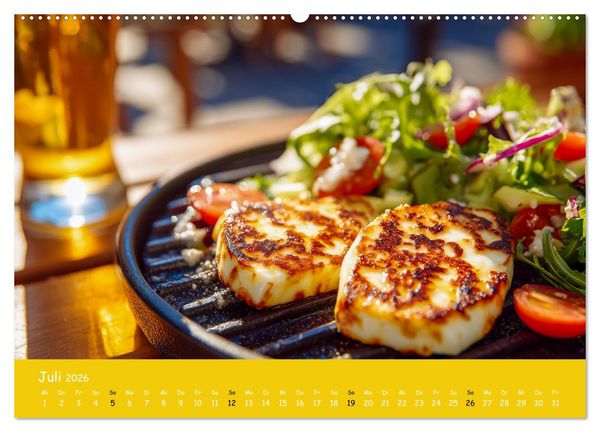 Produktbild: K&auml;sekalender - mit Gourmet K&auml;se und Platten durchs Jahr (hochwertiger Premium Wandkalender 2026 DIN A2 quer), Kunstdruck in Hochglanz