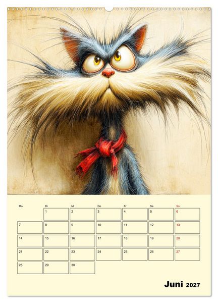 Produktbild: Schr&auml;ge Charaktere. Eigenwillige Katzen-Cartoons (hochwertiger Premium Wandkalender 2027 DIN A2 hoch), Kunstdruck in Hochglanz