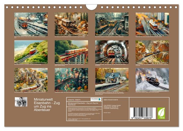 Produktbild: Miniaturwelt Eisenbahn - Zug um Zug ins Abenteuer (Wandkalender 2026 DIN A4 quer), CALVENDO Monatskalender