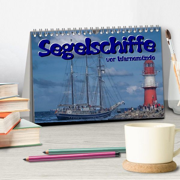 Produktbild: Segelschiffe vor Warnem&uuml;nde (Tischkalender 2026 DIN A5 quer), CALVENDO Monatskalender