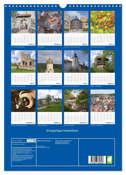Produktbild: Einzigartiges Heidenheim (Wandkalender 2026 DIN A3 hoch), CALVENDO Monatskalender