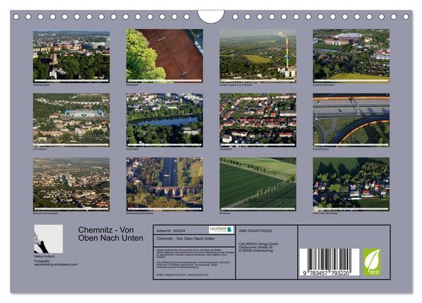 Produktbild: Chemnitz - Von Oben Nach Unten (Wandkalender 2026 DIN A4 quer), CALVENDO Monatskalender