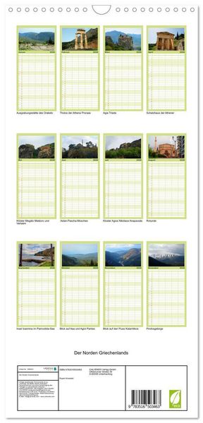 Produktbild: Familienplaner 2026 - Der Norden Griechenlands mit 5 Spalten (Wandkalender, 21 x 45 cm) CALVENDO
