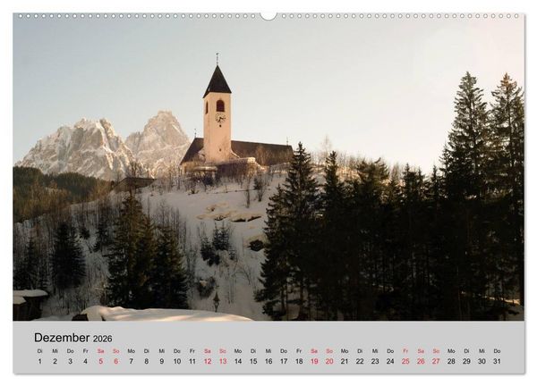Produktbild: S&uuml;dtiroler Bergwelten - Die monti pallidi, Idylle die fast unwirklich erscheint (hochwertiger Premium Wandkalender 2026 DIN A2 quer), Kunstdruck in Hochglanz