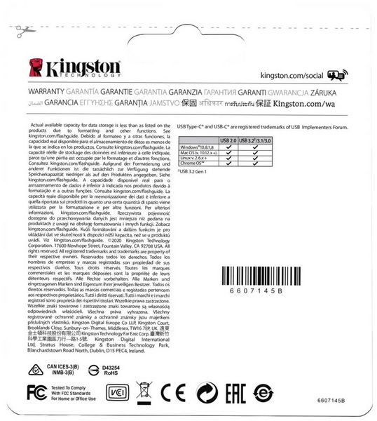 Produktbild: Kingston DataTraveler microDuo 3C USB-Stick Retail 256 GB Edelstahl, Violett DTDUO3CG3/256GB USB-A (USB 3.2 Gen 1), USB-C&reg;