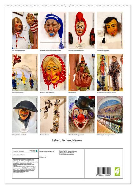 Produktbild: Leben, lachen, Narren (hochwertiger Premium Wandkalender 2026 DIN A2 hoch), Kunstdruck in Hochglanz