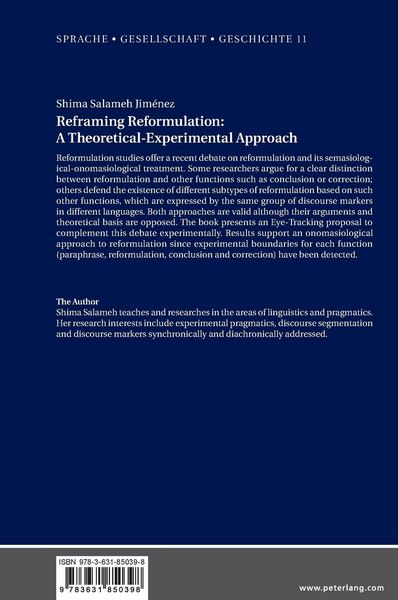 Produktbild: Reframing Reformulation: A Theoretical-Experimental Approach