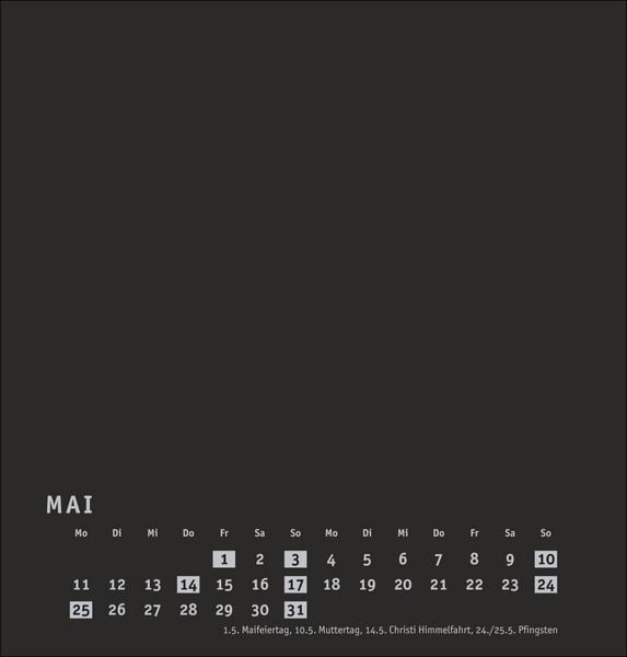 Produktbild: Premium-Bastelkalender schwarz mittel 2026