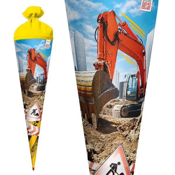 Produktbild: Motivschult&uuml;te, Achtung Bagger, 70cm, Folie