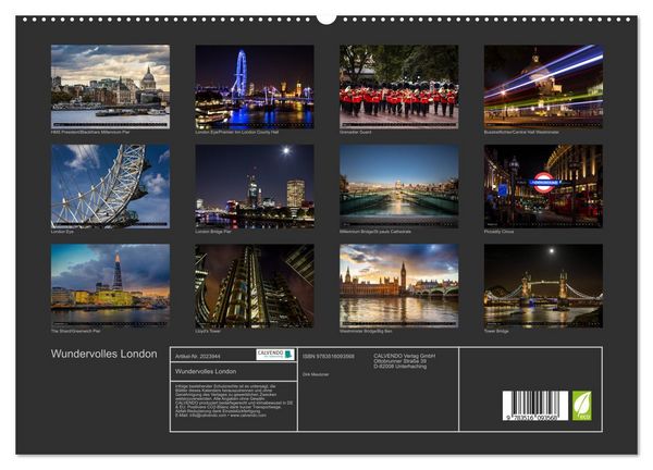 Produktbild: Wundervolles London (hochwertiger Premium Wandkalender 2026 DIN A2 quer), Kunstdruck in Hochglanz