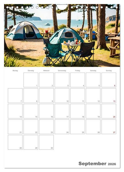 Produktbild: Dein Campingplaner - KI generierte Campingtr&auml;ume (Wandkalender 2026 DIN A4 hoch), CALVENDO Monatskalender