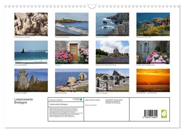 Produktbild: Liebenswerte Bretagne (Wandkalender 2026 DIN A3 quer), CALVENDO Monatskalender