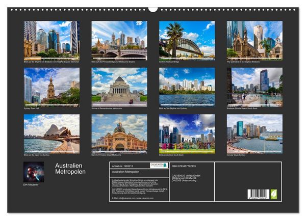Produktbild: Australien Metropolen (Wandkalender 2026 DIN A2 quer), CALVENDO Monatskalender