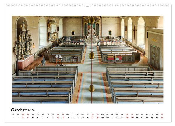 Produktbild: Schwedische Kirchen auf dem St.Olavsweg (hochwertiger Premium Wandkalender 2026 DIN A2 quer), Kunstdruck in Hochglanz