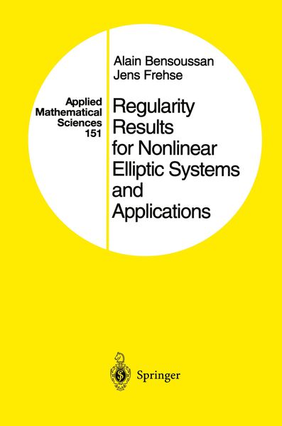 Produktbild: Regularity Results for Nonlinear Elliptic Systems and Applications