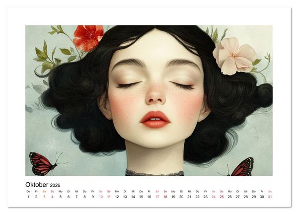 Produktbild: Wo Gesichter tr&auml;umen und Gedanken sichtbar werden (Tischkalender 2026 DIN A5 quer), CALVENDO Monatskalender