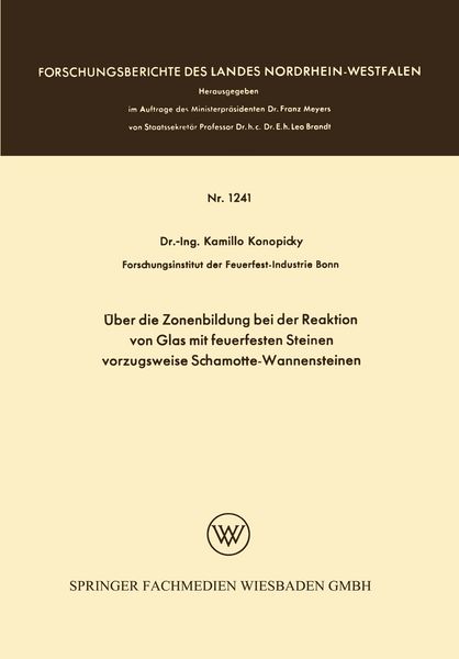 Produktbild: &Uuml;ber die Zonenbildung bei der Reaktion von Glas mit feuerfesten Steinen, vorzugsweise Schamotte-Wannensteinen