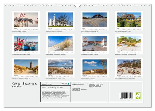 Produktbild: Ostsee - Spaziergang am Meer (Wandkalender 2026 DIN A3 quer), CALVENDO Monatskalender