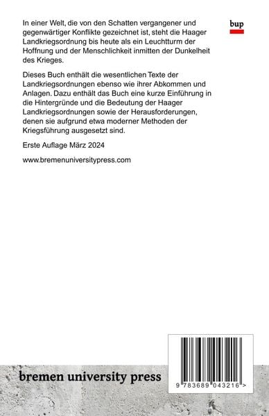 Produktbild: Die Haager Landkriegsordnung nebst Anlagen und Erg&auml;nzungen