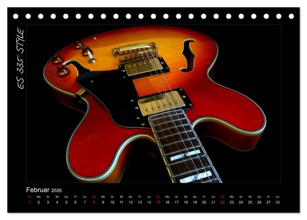 Produktbild: ROCKGITARREN in Szene gesetzt (Tischkalender 2026 DIN A5 quer), CALVENDO Monatskalender