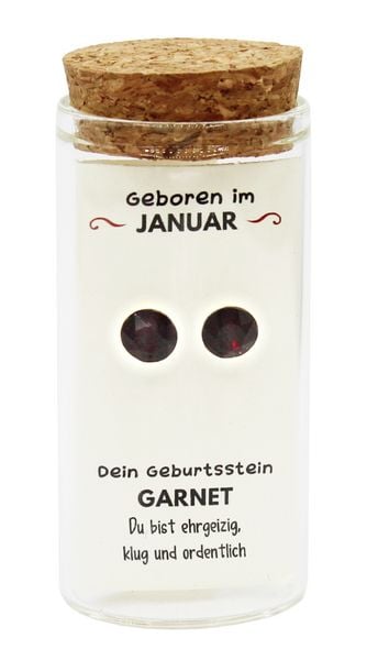 Produktbild: "Januar" Geburtsstein Ohrstecker im Gl&auml;schen