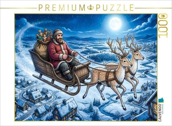 CALVENDO Puzzle Claus bringt Kindern seine ersten Geschenke | 1000 Teile Lege-Größe 64 × 48 cm Foto-Puzzle für glückliche Stunden